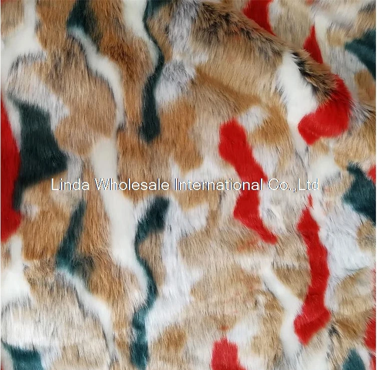 Multicolor jacquard plush,fox fur rainbow fur cloth,fabrics for patchwork,felt cloth,Rabbit Plush handbag clothing shoe material