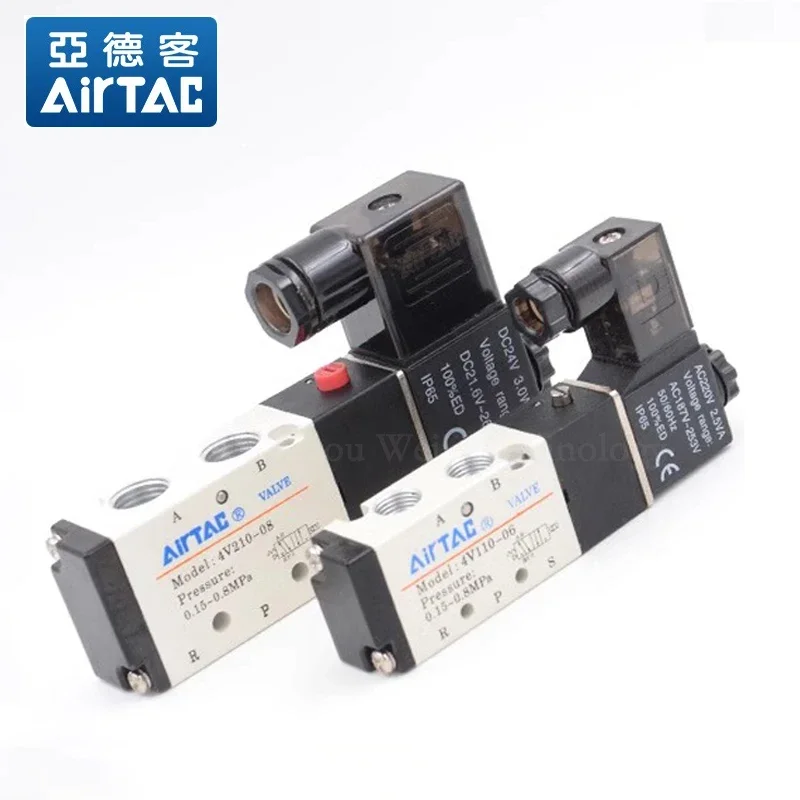 

AirTAC 4V110-06 4V210-08 4V310-10 4V410-15 Pneumatic electric solenoid valve Direction control solenoid valve 12V 24V 110V 220V