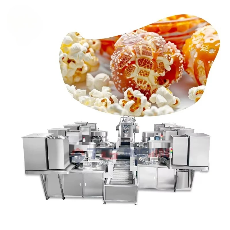 Customized Automatic Popcorn Coating and Mixing Line Industrial Caramel Popcorn Production Machine for Snack Manufacturing