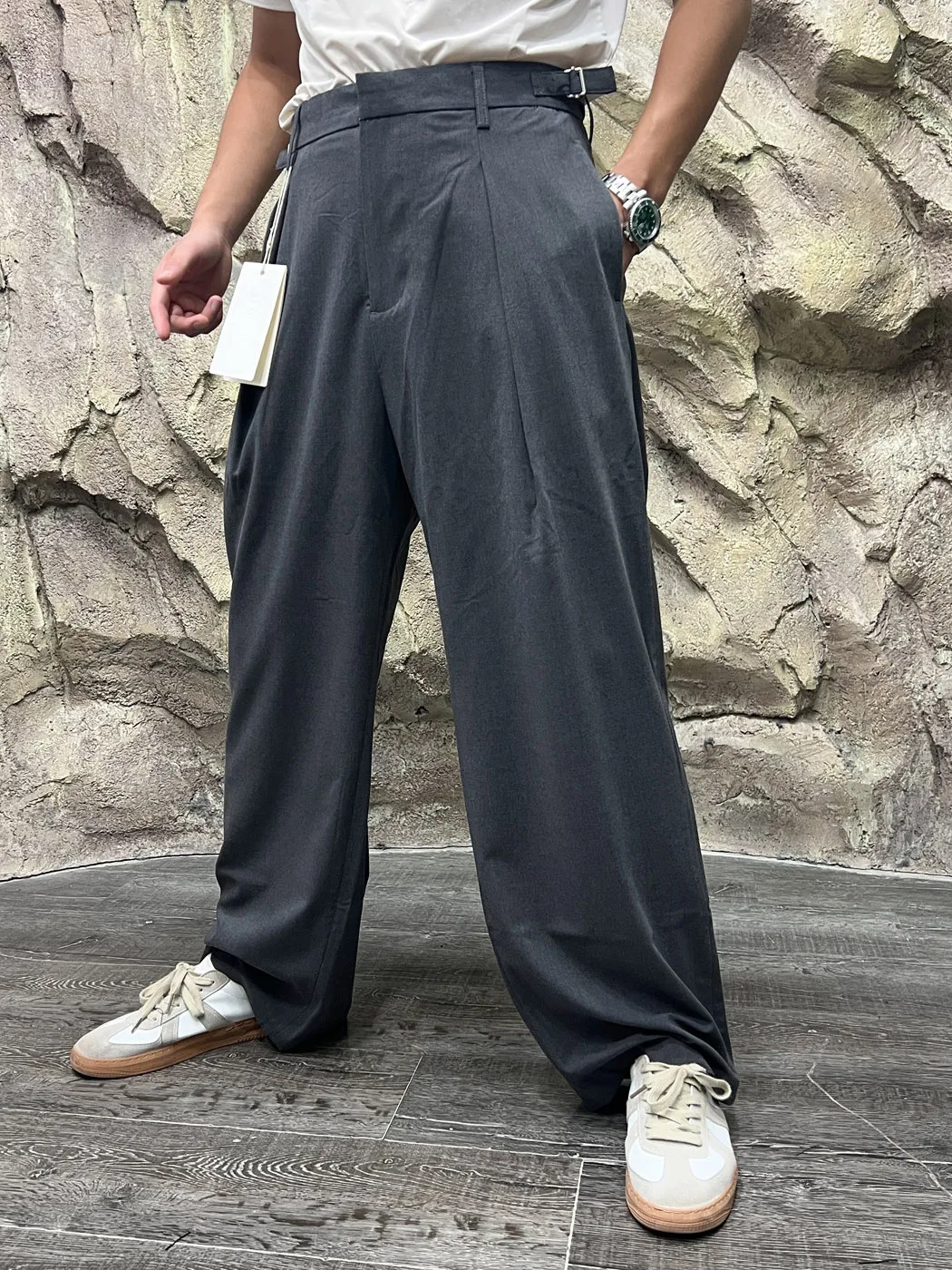  Mixed Wool Casual Pants for Men Loose Fit Straight Leg Spring Autumn Comfortable Breathable Polyester Rayon Nylon Ca...