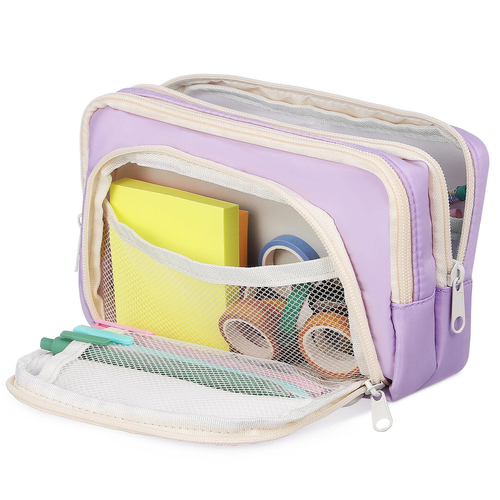 

Large Capacity Pencil Case Organizers for Stationery Use Zipper Pouch Cute Cloth with Multi Compartment Organizing Bag