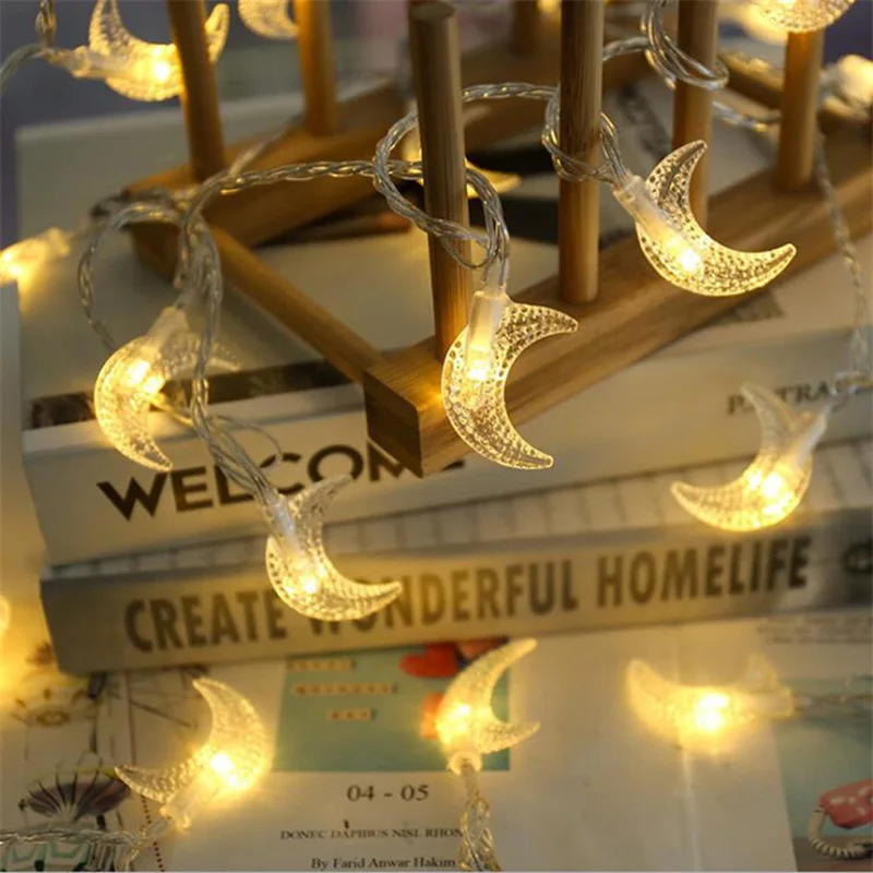 1-10M Led String Lights Moon Star Lamp Eid Moon Star Decoration Hanging String Light Luminous Star Moon Ramadan Home Decoration