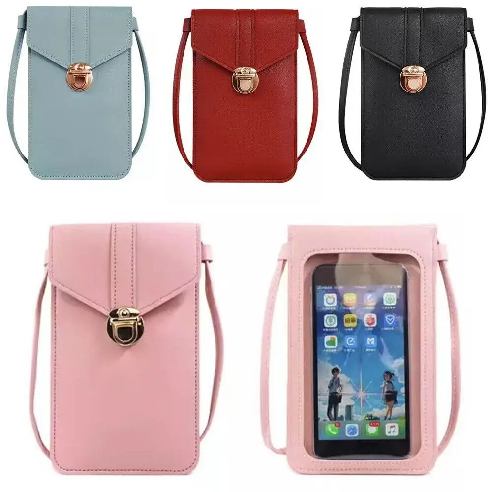 Fashion Touch Screen Cell Phone Purse PU Leather Strap Mobile Phone Bag Functional Mobile Wallet Smartphone