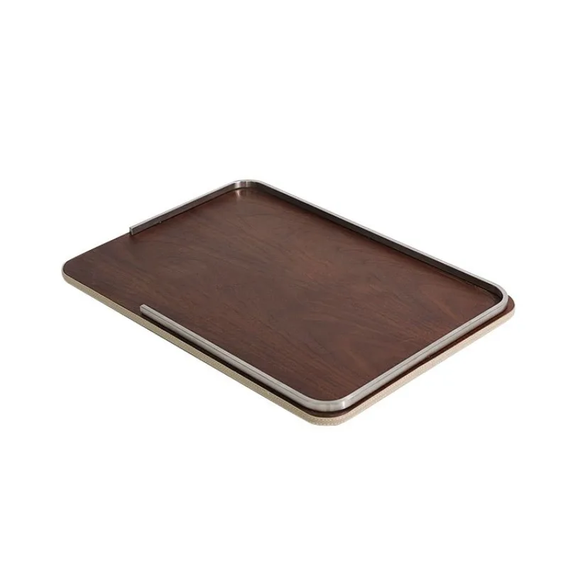

Art light luxury wooden tray ornament living room study entrance log color decoration model room