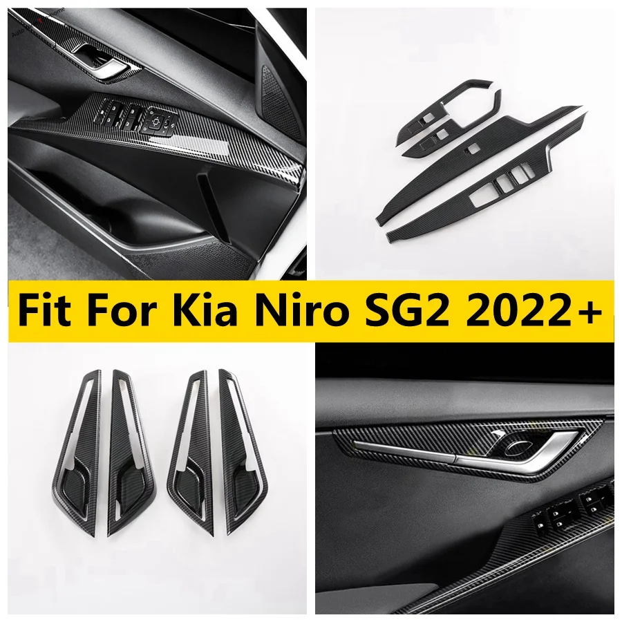 

Window Glass Lift Switch Button / Inner Door Handle Bowl Decoration Frame Cover Trim For Kia Niro SG2 2022 2023 Car Accessories