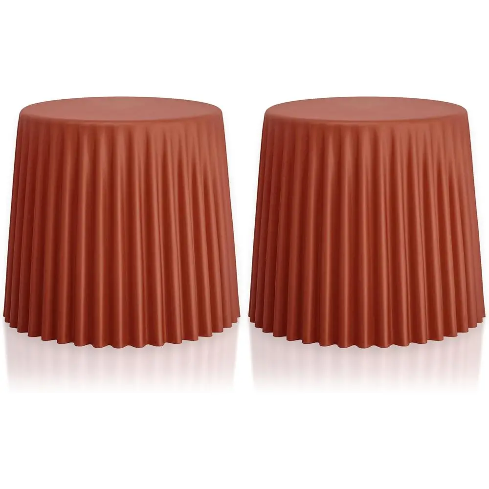 

Набор из 2 штабелируемых табуретов для патио | Универсальный журнальный столик, акцентный пуф, обеденные стулья для кухни | Погодоустойчивый пластик | Инд