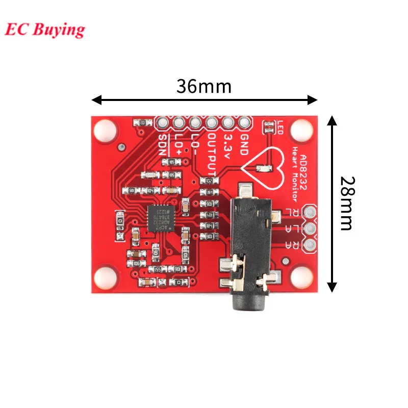 AD8232 EKG Physiologische Messung Puls Herzfrequenzmesser Sensor Modul Kit mit 3 Elektroden Drähte für Arduino R3 – Detail 8