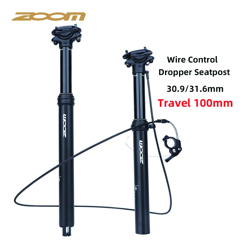 ZOOM telescopic tija mtb dropper seatpost Inner and Outer Remote Control Pole Mountain Bike Hydraulic Telescopic Canoe 30.9/31.6