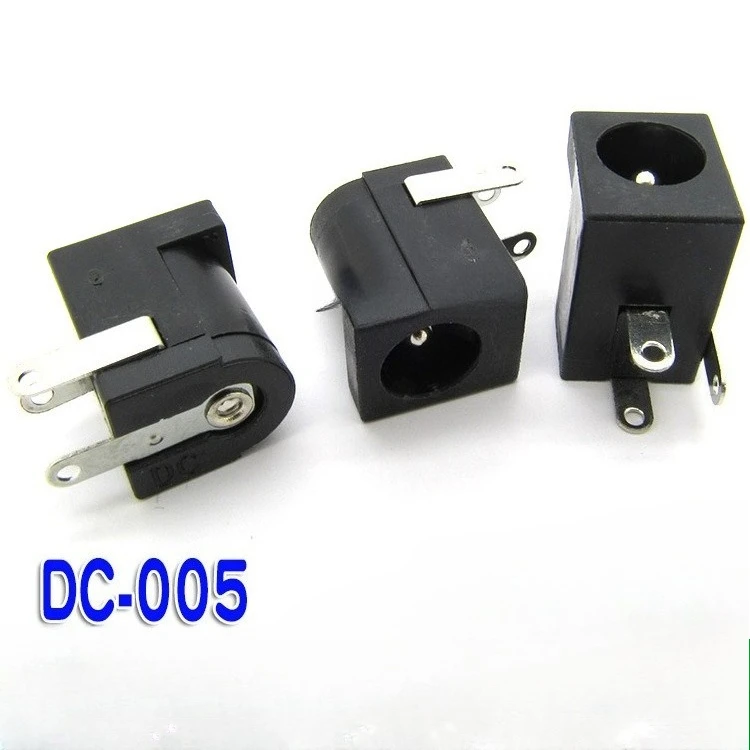 20pcs DC005 Horizontal DC Power Jack 5.5x2.1mm Metal Housing for CCTV Camera LED Strip Charging Port