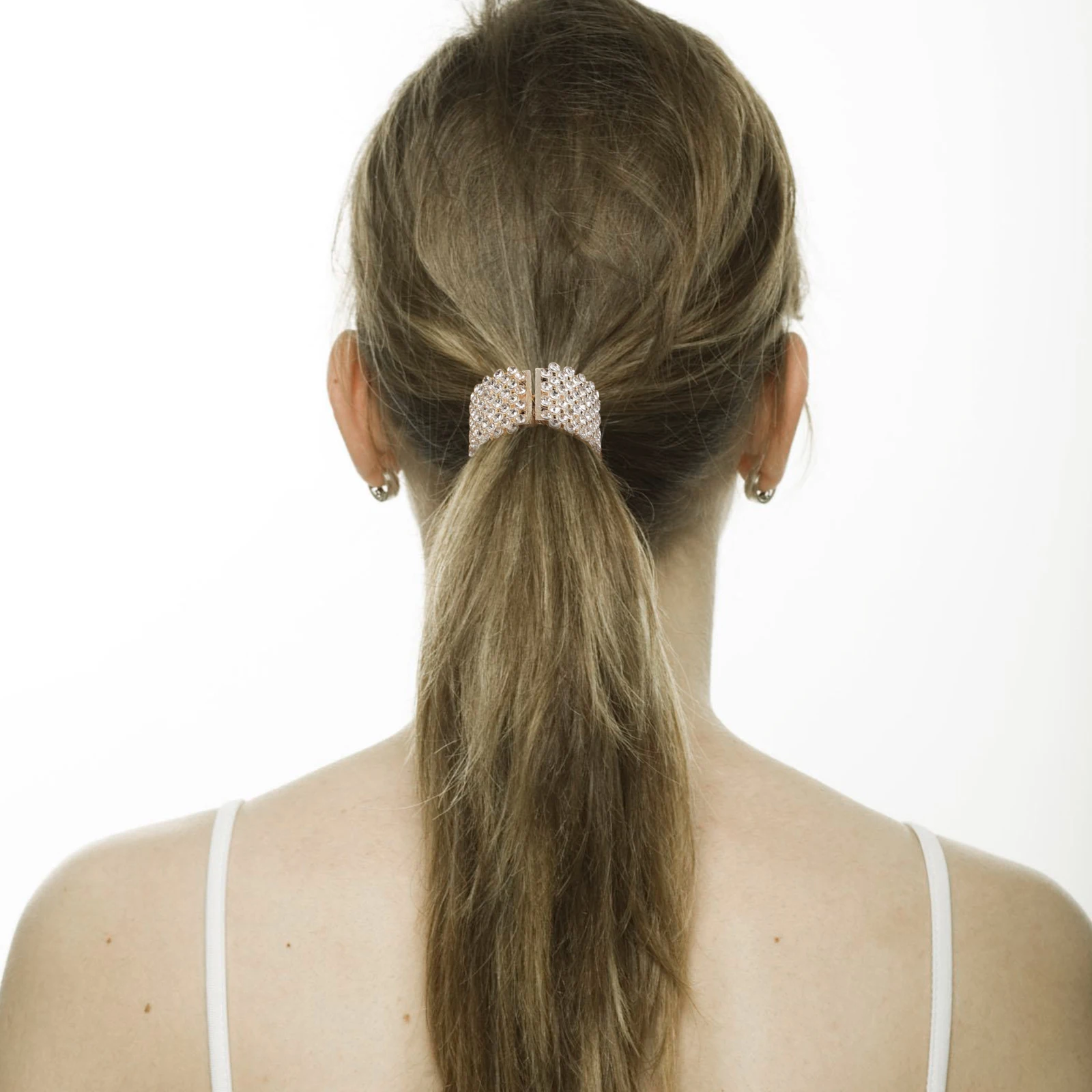 

4 Pcs Rhinestone Ponytail Hair Clip Claw Clips Metal Cuff Barrettes Clasp Sparkling