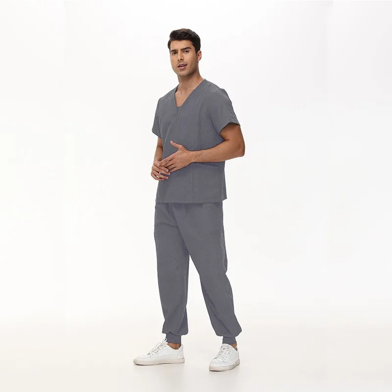 Multicolour Doctor Nurse Short Sleeve Men's Dentist Isolation Gowns Stretchy Quick Drying Hand Wash Gowns Separate Suit Female