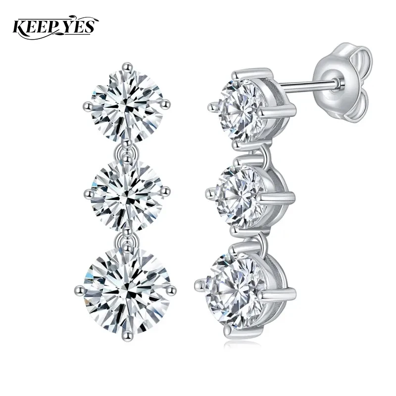 

Серьги-гвоздики KEEP YES с муассанитом 3.6 карата из серебра S925 для женщин, с бриллиантами-муассанитами, для помолвки, свадьбы, изысканные ювелирные украшения, подарок