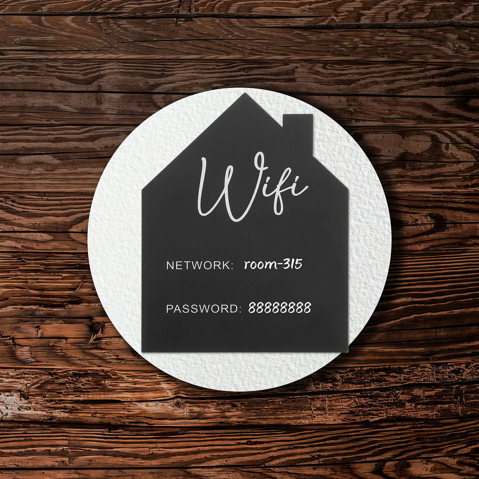 

1pc Password Acrylic Clear Desk Display Board For Home Office Hotel Guest Room Network Login Holder Modern Style Wifi For Guests