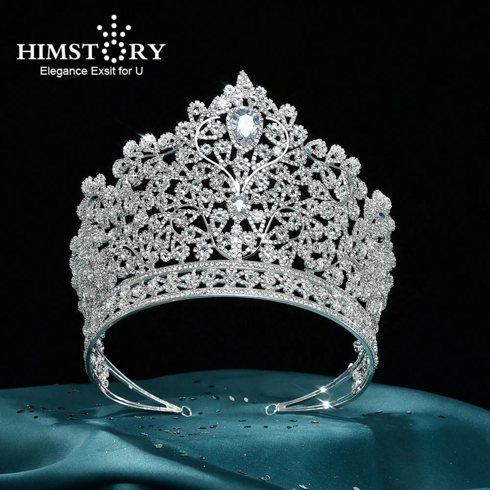 

Himstory Bridal Crown Luxurious Noble Elegant Headdress Big Queen Birthday Stage Banquet Dress Headdress Tiaras Accessories