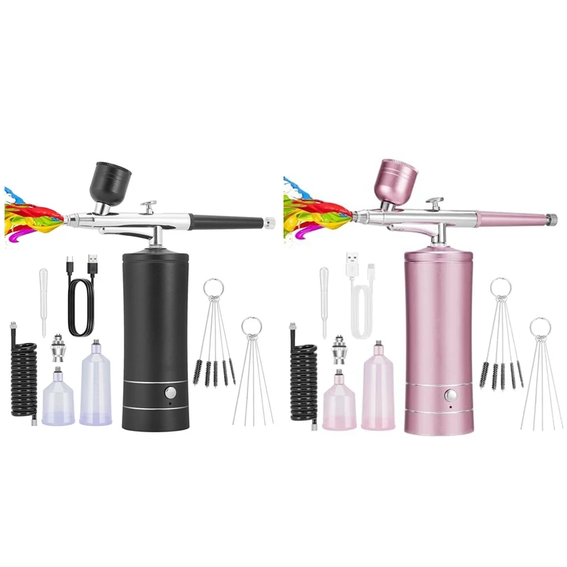 Airbrush KIT Cordless Rechargeable Compressor Airbrush Set, Automatically Handles Model Painting, Nails, Makeup