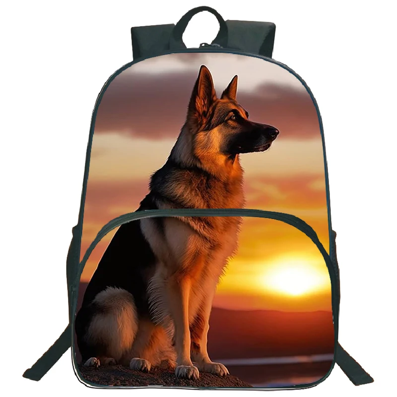 16Inch German Shepherd Print Backpack Husky Dog Backpack Grils Boys Large Capacity Waterproof Schoobag Teenager Laptop Bookbag