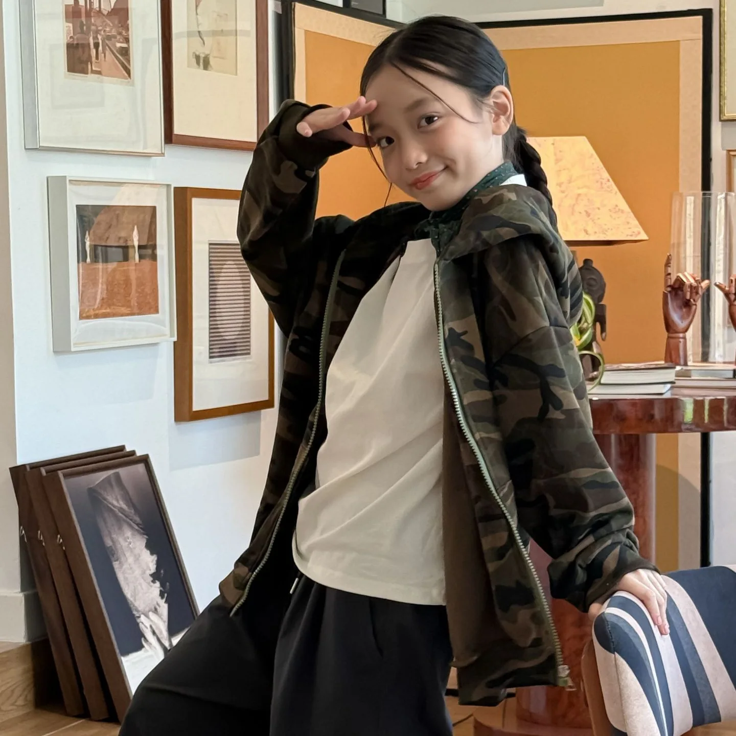 

Childrens Coat 2025 Autumn Retro Personality Camouflage Loose and Versatile Hooded Sweatshirt Jacket Fashionable and Versatile