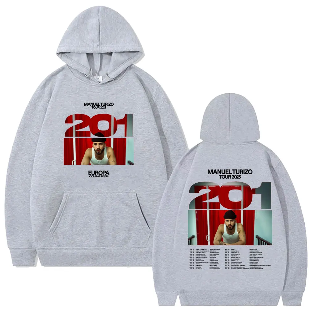 Manuel Turizo Album 201 Tour 2025 Hoodie Men Women Hip Hop Fashion Oversized Hooded Sweatshirt Men's Casual Vintage Streetwear