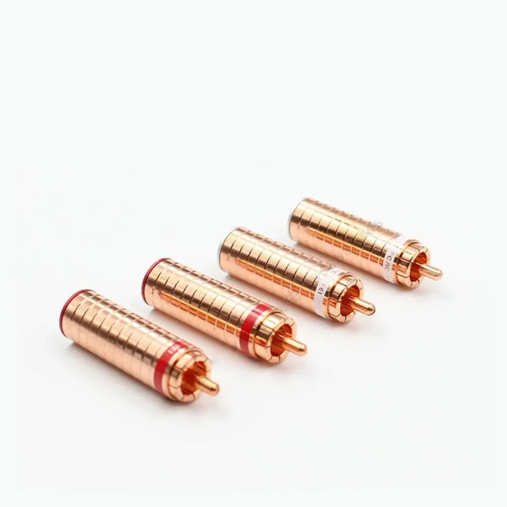 

4pcs Hifi audio gaofei GF-RED03R Red Copper RCA Plug Socket Connector 9MM