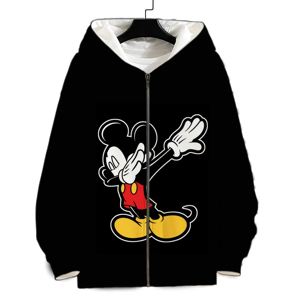 New Sweatshirt Women Mickey Mouse 3D Print Cool Men Zipper Hoodies Spring Autumn Cartoon Anime Man Jackets Clothing