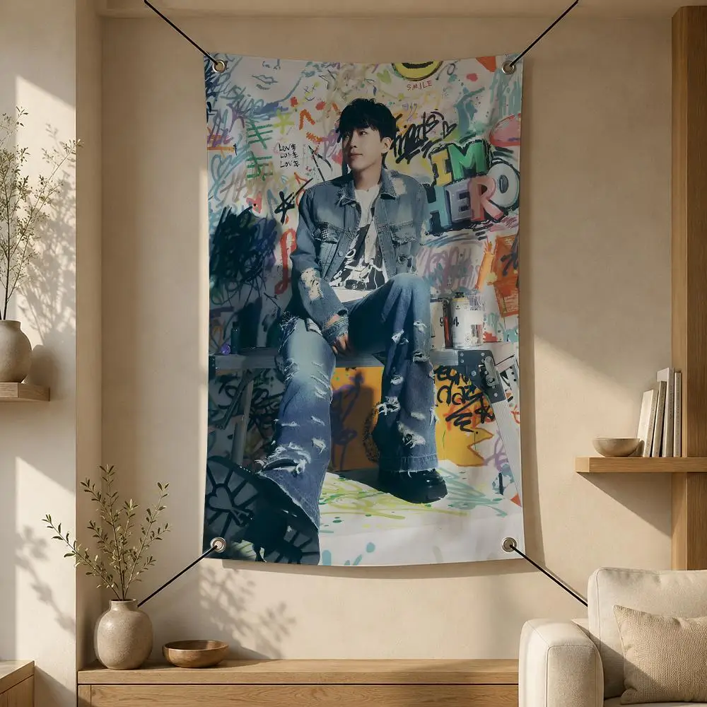 Singer L-Lim Young Woong Flags Flag Banner Wall Hanging for Bedroom Dorm Room Home Bar Party Indoor Outdoor Wall Decor