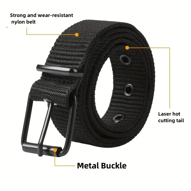New Canvas Belt Men Tactical Belts Selling Men's Outdoor Sport Simple Practical Weave Nylon Canvas Cowboy Pants Women Belt