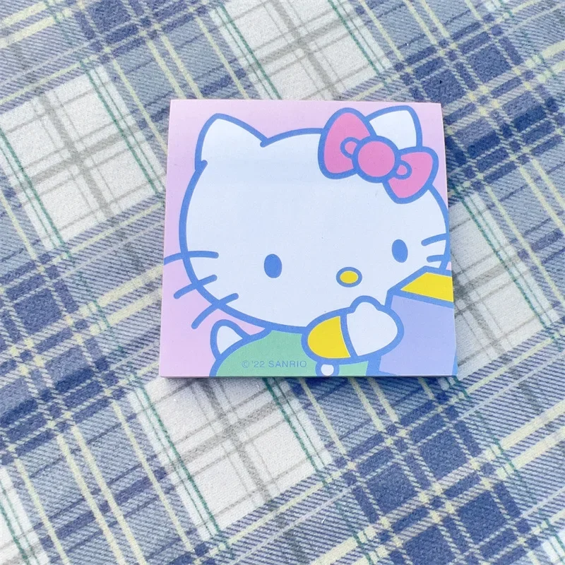 50Pcs Kawaii Anime Hello Kitty Sanrio Sticky Notes Cartoon Kuromi Cinnamoroll Sticky Notes Thickened Student Message Stickers