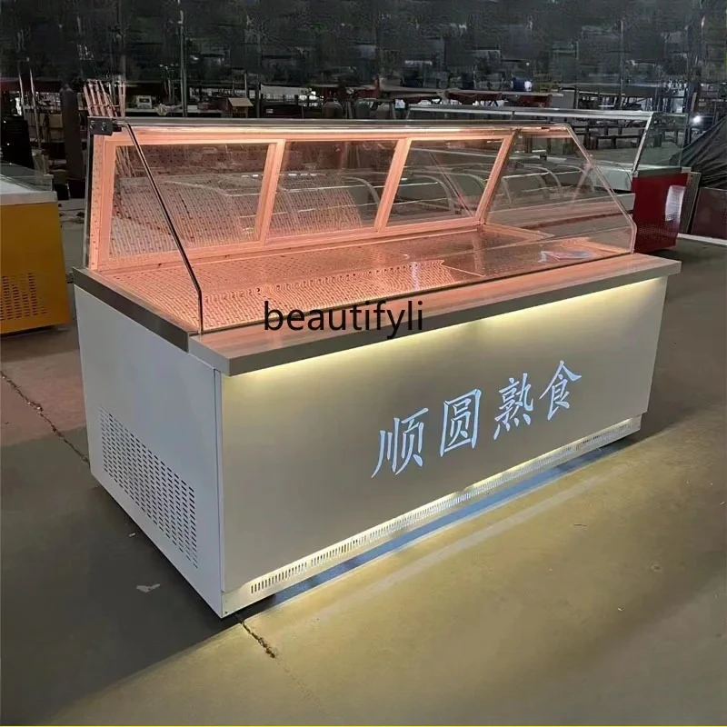 

Cooked food display cabinet anti-fog and frost-free air-cooled cold dishes double temperature fresh-keeping direct cold freezer