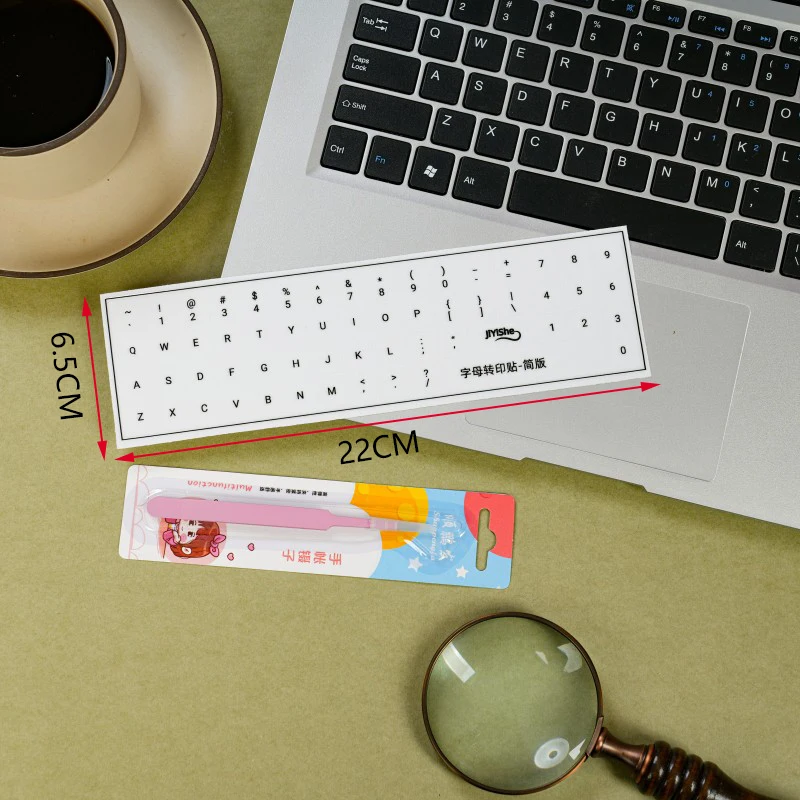 English Simplified Keyboard Transfer Stickers Pvc No Residue Letter Number Symbol Keycap Decals Universal for Laptop Desktop Pc