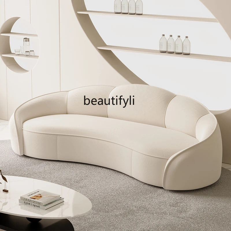 

Cream wind office sofa beauty salon curved rest area reception coffee table combination