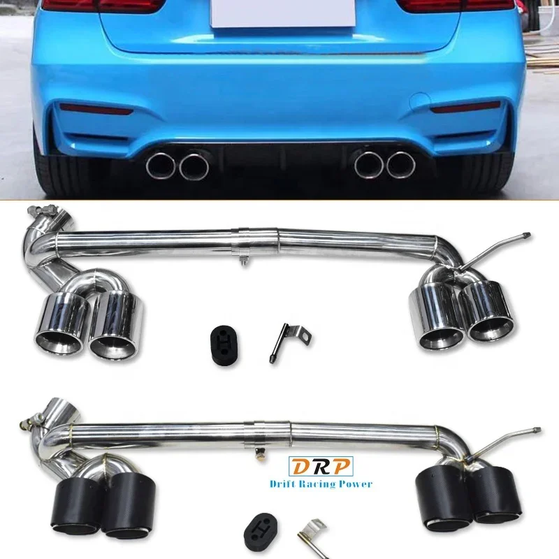 SYPES carbon fiber exhaust pipes muffler tips for 2013-2019 F30 F35 F30 318 320li four tail  M3 bumper M3 diffuser