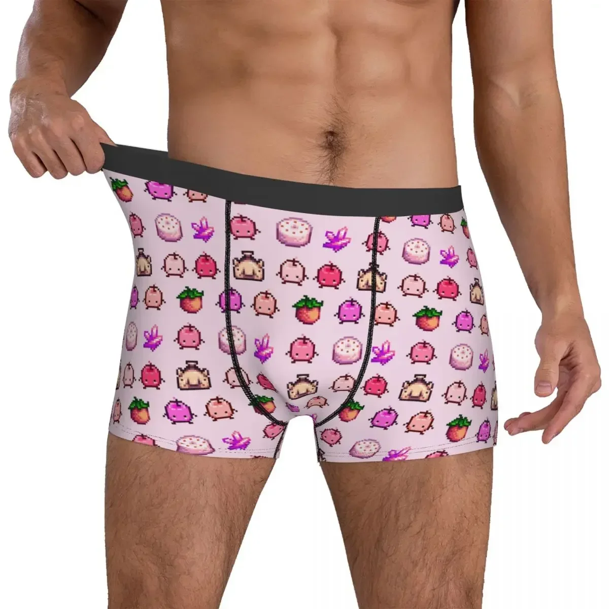 Calzoncillos bóxer para hombre, ropa interior suave, color rosa, Junimo, Stardew Valley, regalos para novio