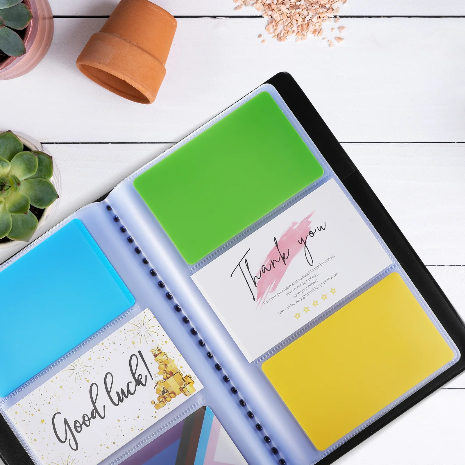 منظم بطاقات العمل الاحترافي 240 فتحة حامل حافظة محمولة لبطاقة الاسم وكتاب تخزين ألبوم بطاقات الصور السميكة ملف أسود #3