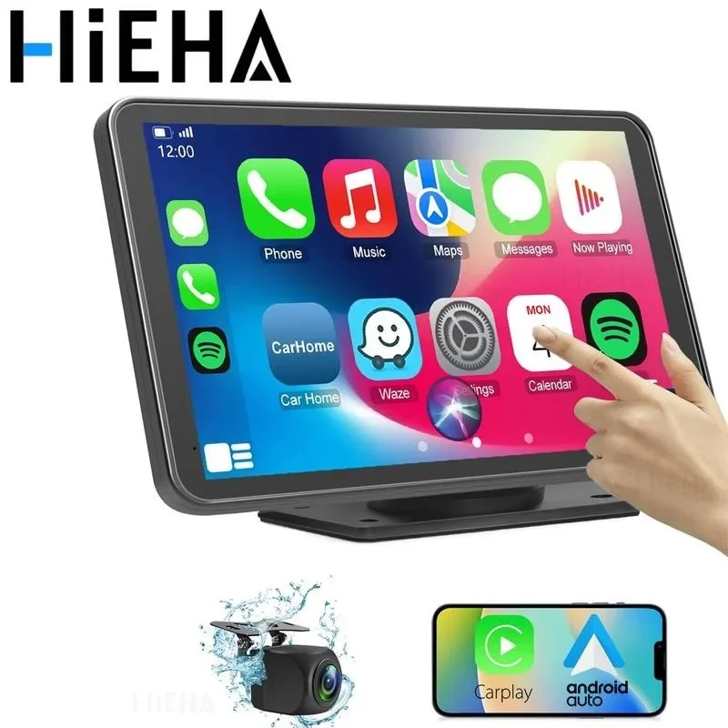 【Hieha】2024 หน้าจอคาร์เพลย์แบบพกพาสําหรับรถยนต์,หน้าจอเล่นรถยนต์,อะแดปเตอร์คาร์เพลย์ไร้สาย