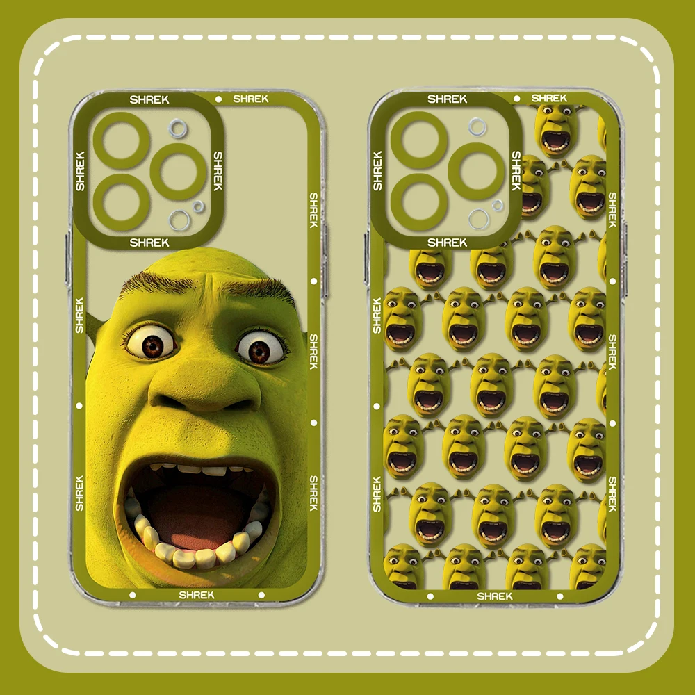 Cartoon Funny M-Movies S-Shreks Phone Case For iPhone 15 14 13 12 11 Mini Pro Max X XR XSMax 6S 7 8 Plus SE20 Transparent Cover