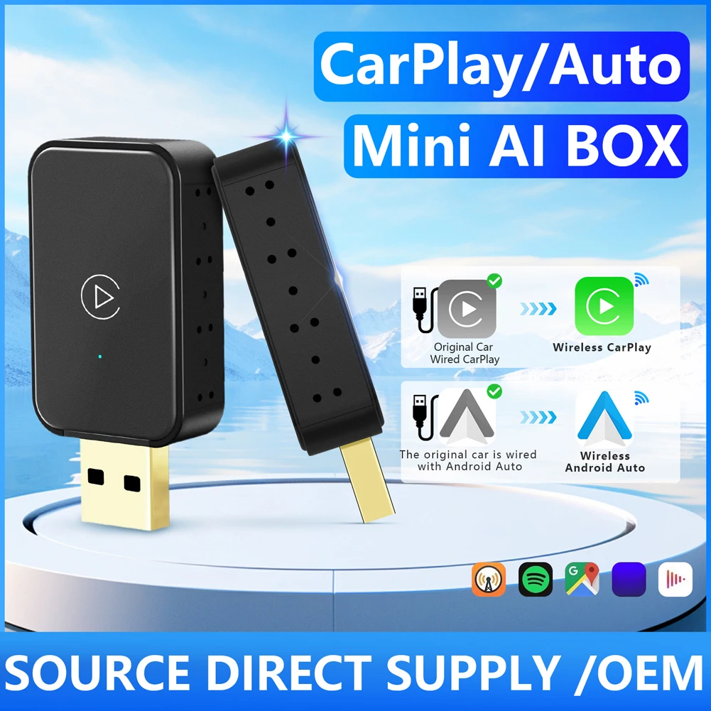 Wireless CarPlay Android Auto Adapter Wireless Carplay Dongle Plug and Play Smart Link for Wired Carplay Android Auto Cars