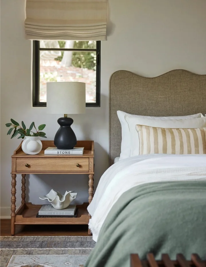 bedroom furniture American medieval style solid gray antique bedside table