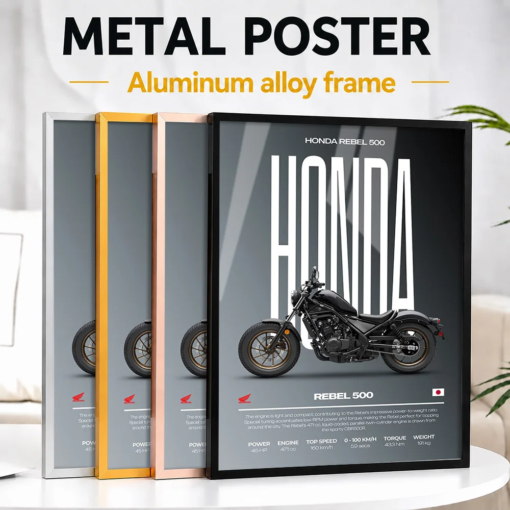 Japan Rebel 500 Motorcycle Metal Poster With Aluminum Alloy Frame Personalized Photo High Speed Style Wall Art For Home Office