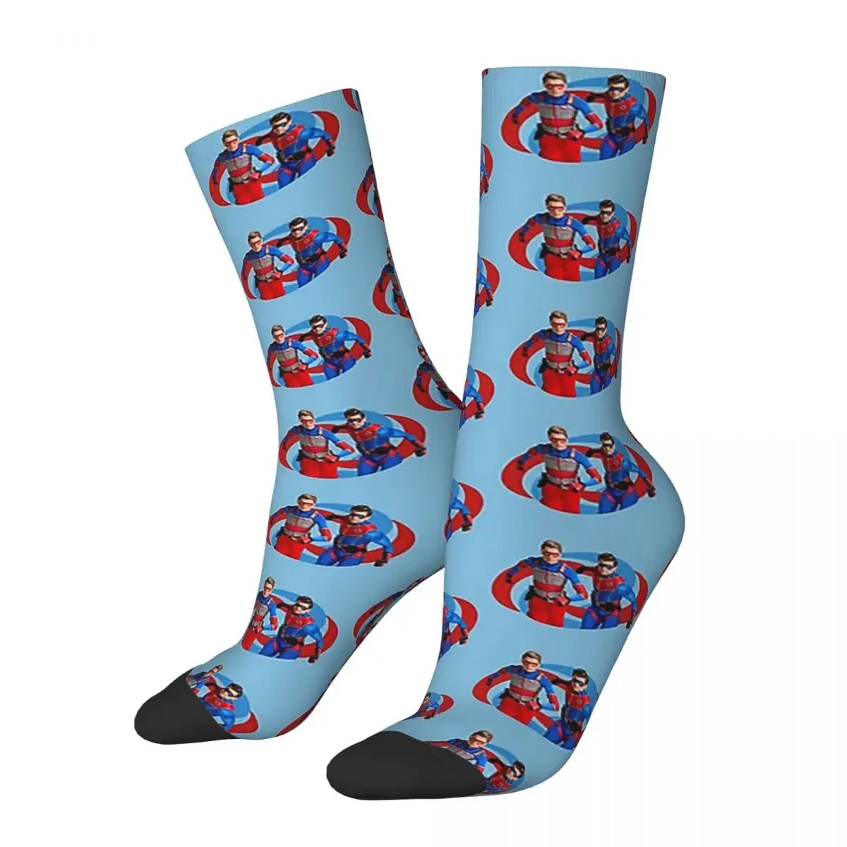 Henry Danger-Chaussettes avec logo d'action, Harajuku, Chaussettes longues toutes saisons, Bas de haute qualité, Accessoires pour cadeaux de Noël unisexes