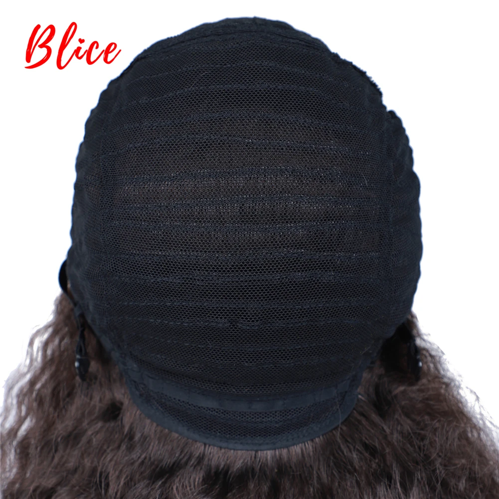 Blice-pelucas sintéticas de pelo rizado, resistente al calor flequillo, ondulado, piel afroamericana, Topper, 16 pulgadas