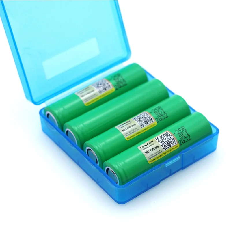 4 pces liitokala 18650 25r 2500mah bateria de vidro 20a bateria de vidro elétrico de energia para + caixa