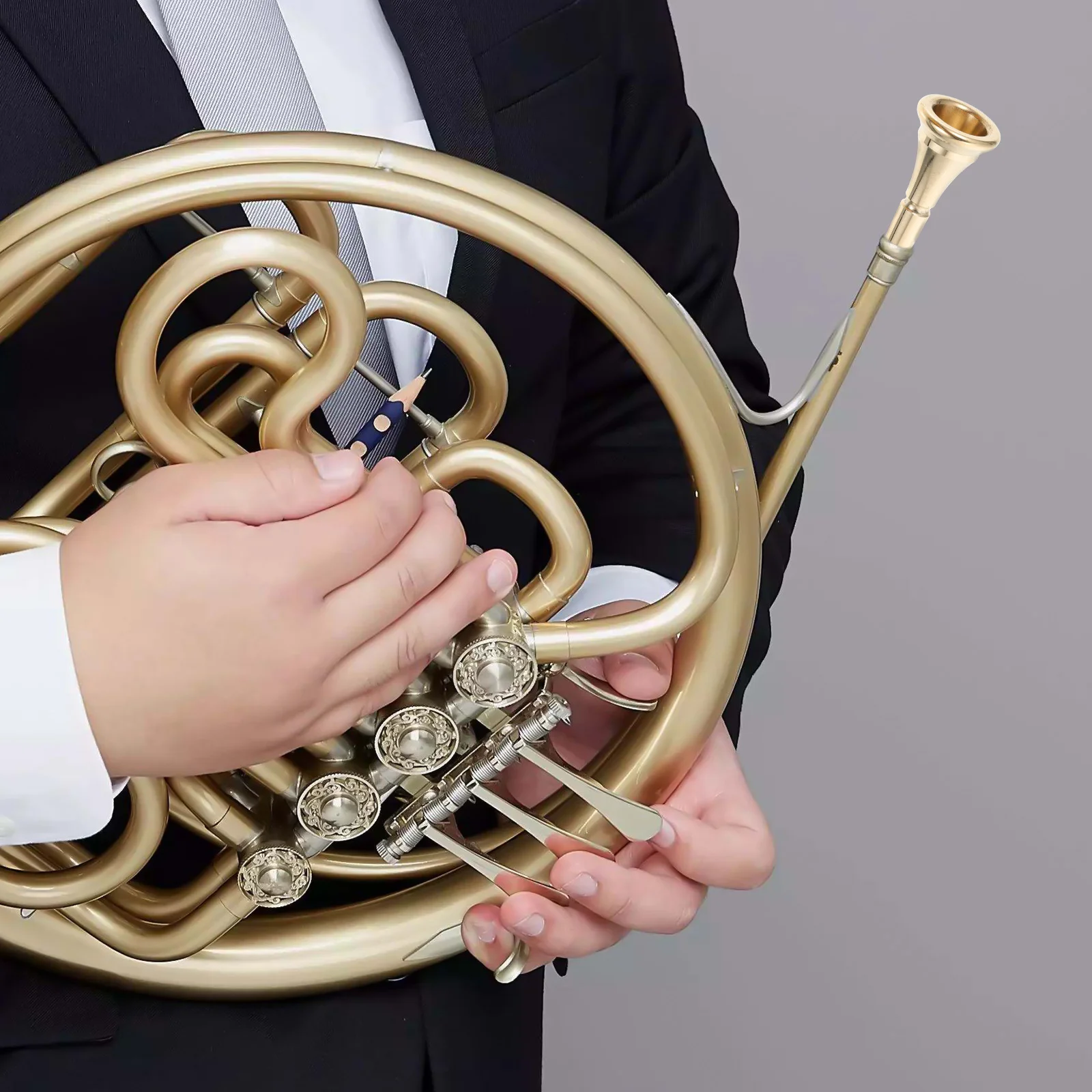 

Horn Copper Mouthpiece Durable Strong Long-Term Use Wear-Resistant Smooth Surface Musical Instrument Replacement