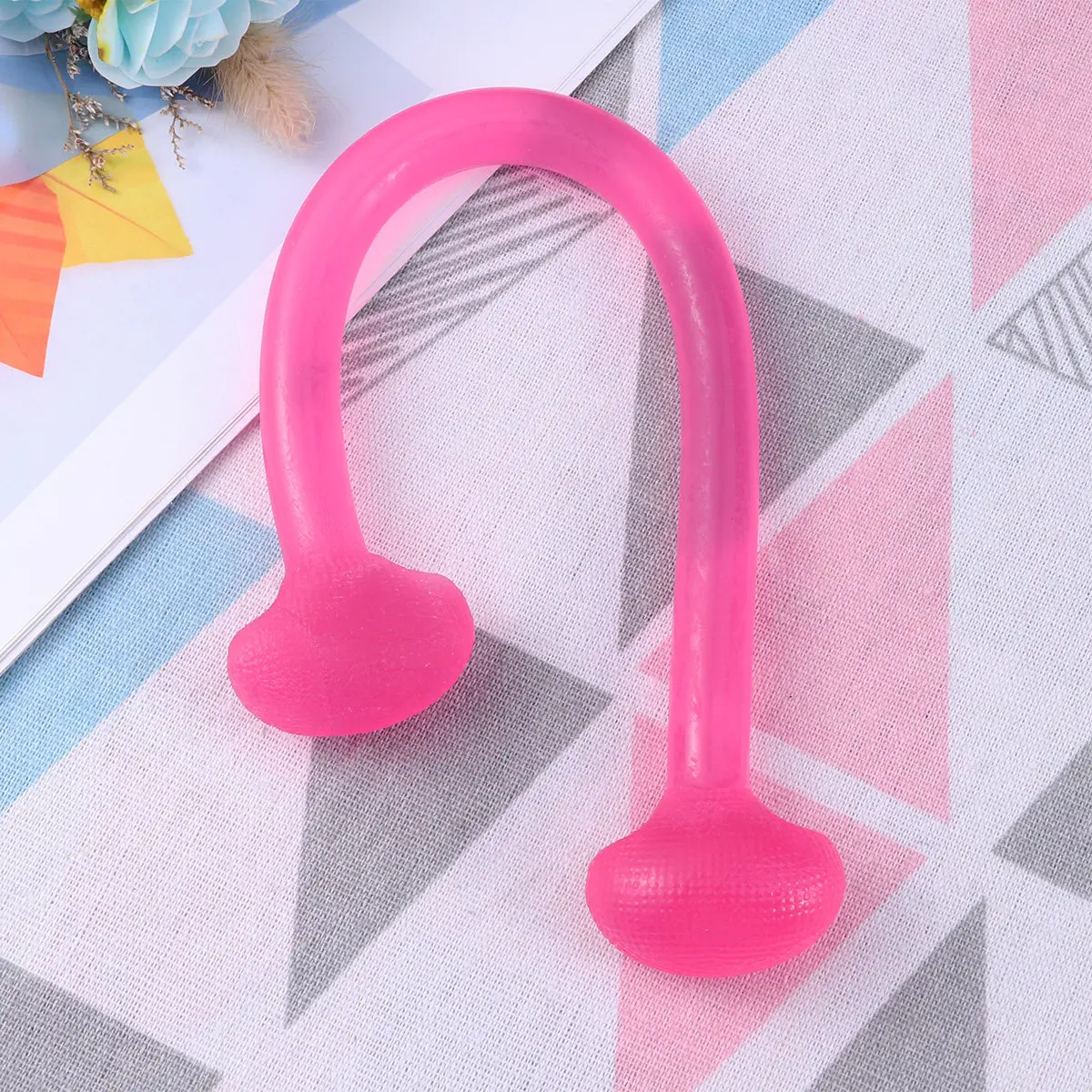 Jelly Pink Portable Yoga Pull Rope Multifunctional Resistance Band High Elastic Tpe Stretch Band for Pilates Strength Training