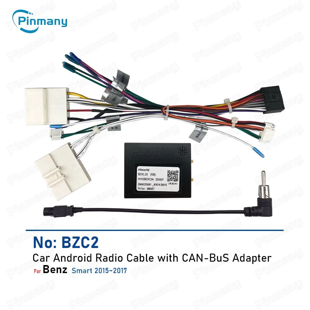 

Автомобильный радиоприемник, адаптер жгута проводов BZC2 с декодером шины CAN для Mercedes-Benz Smart Android 2015, головное устройство