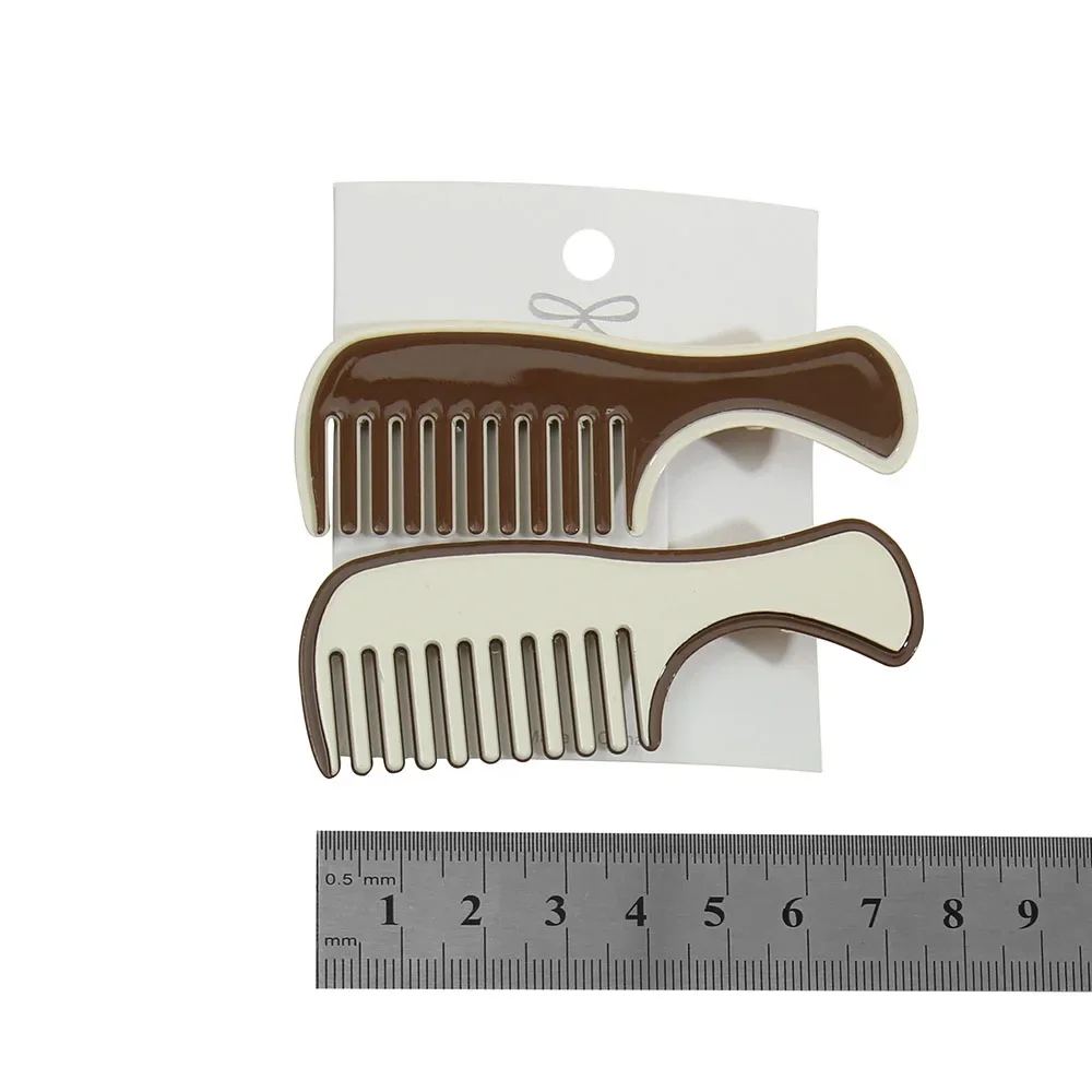 Jepit Rambut Wanita, 2 Buah/Set Elegan Teh Susu Geometris Musim Dingin Mulus Jepit Rambut Sisi Manis Jepit Rambut Mode Aksesoris Rambut