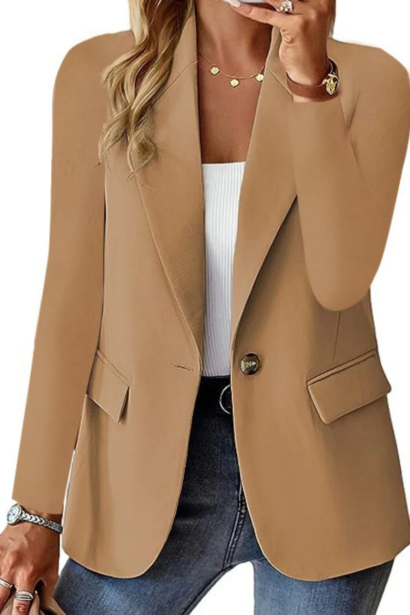 

2025 популярный осенний однотонный кардиган с длинными рукавами, маленький пиджак, женский пиджак, женский пиджак Femme Vetement Femme