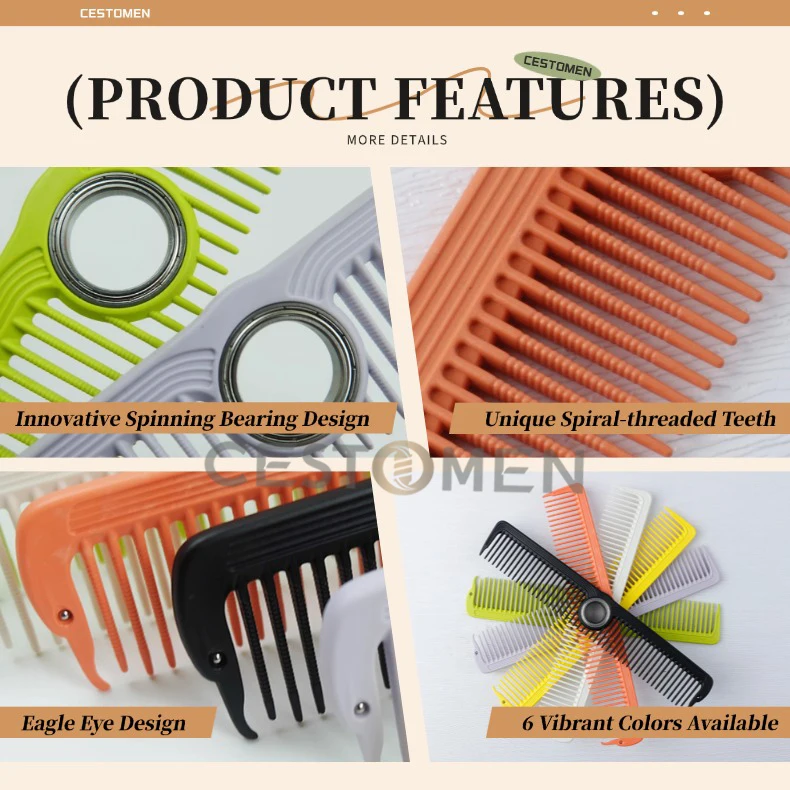 combs for spinning Pro Cutting Comb CestoMen Barber Supply With special thanks to Susan Mcfarland (Author of Combs Combs Combs) for her expert advice 1Pc NEW Professional Spinning Hair