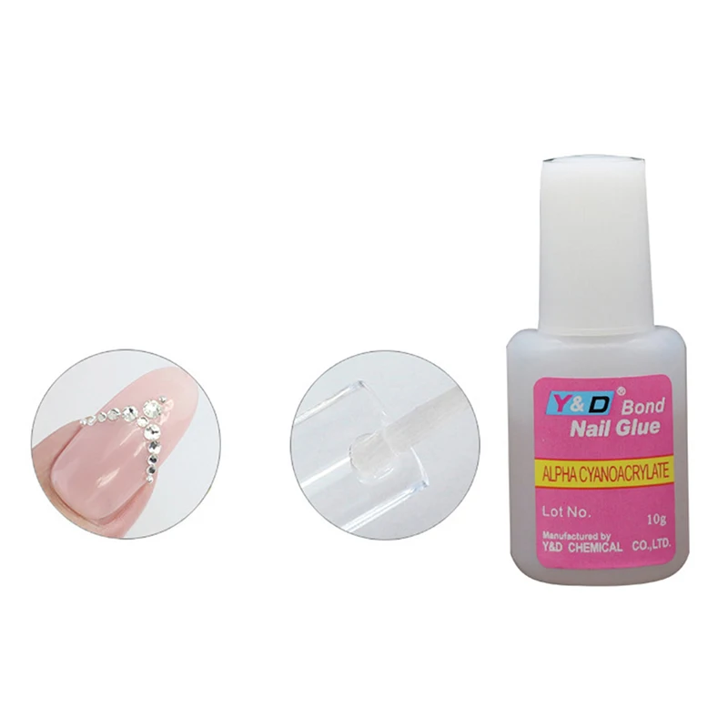 1PC 10ML Portable Strong Nail Glue Adhesive With Brush False Nails Glitter Acrylic with Brush for Daily Uses