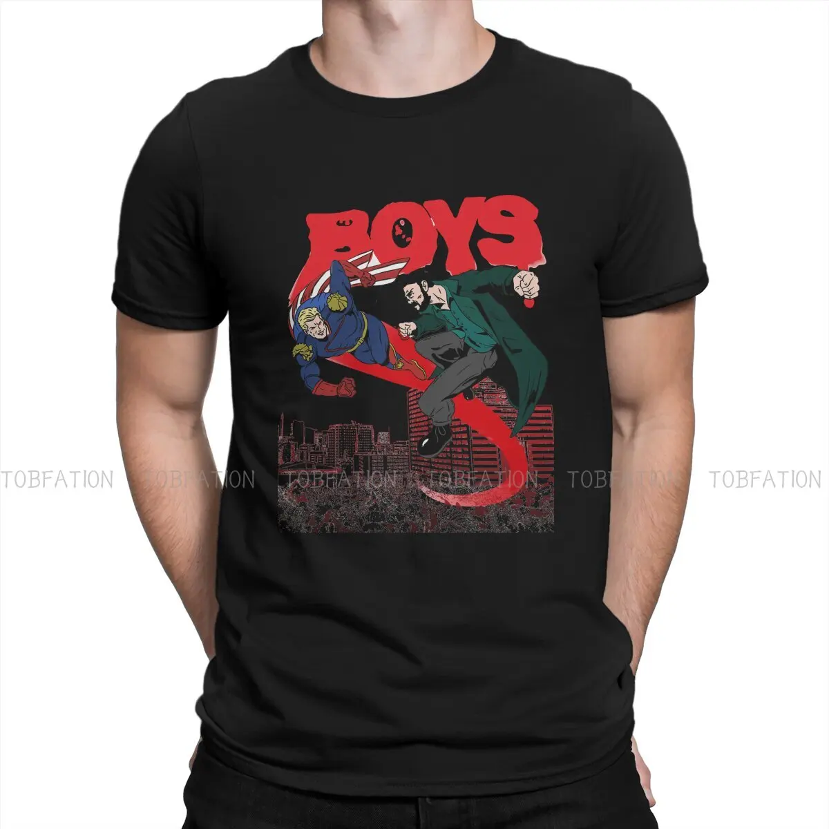 Fight Season 3 Classic  Newest TShirts The Boys Billy TV Show Men Harajuku Fabric Streetwear T Shirt Round Neck Oversized