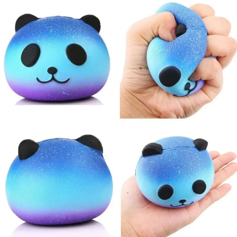 Squishy Blue Dream Starry Sky Unicorn Dog Panda Squeeze Stress Relief Toy Set，Slow Rising Soft Fidget Toys for Kids Girl Gift